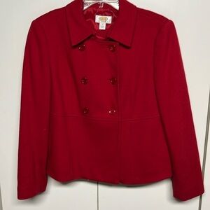 Talbots Red Double Breasted Jacket